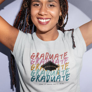 Retro Rainbow Typography Student, klass 2023 T Shirt
