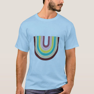Retro Rainbow U-bokstav Minimalistisk Vintage T-Sh T Shirt