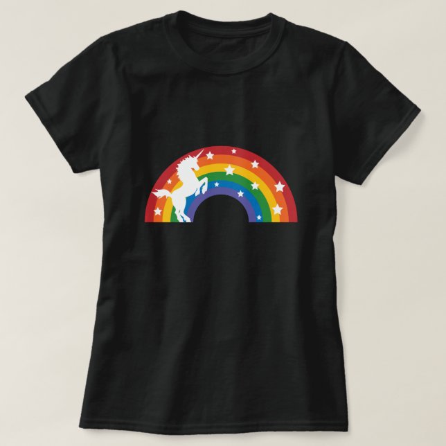 Retro Rainbow Unicorn T-Shirt (Design framsida)