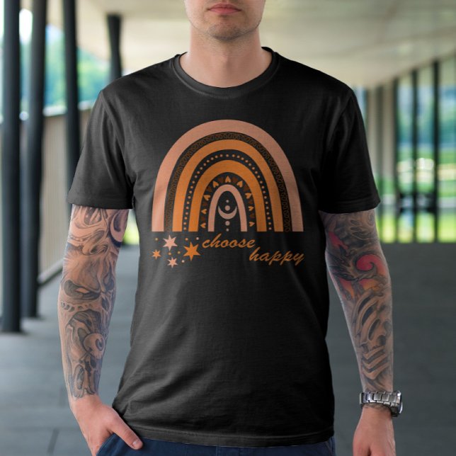 Retro Rainbow Välj Lycklig T-Shirt (Skapare uppladdad)