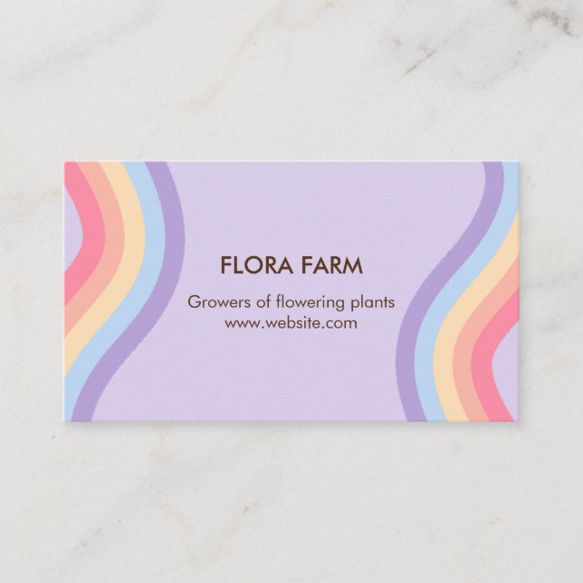 Retro Rainbow Visitkort (Framsida)