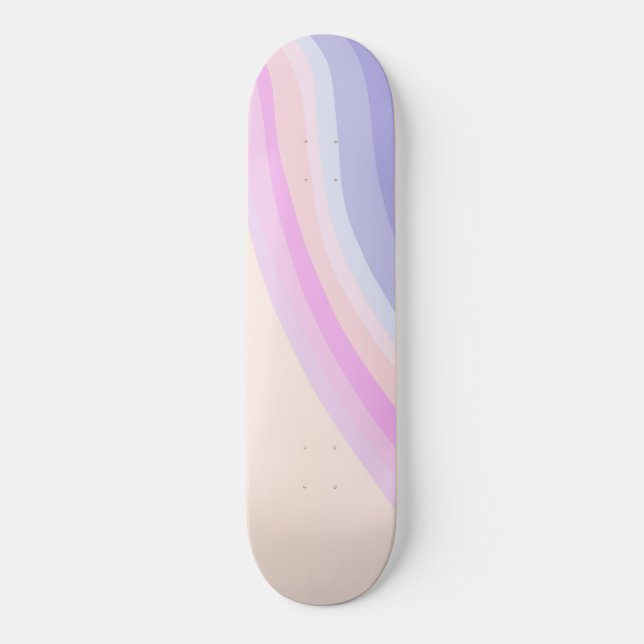 Retro Rainbow Wave #2 #wall #art Mini Skateboard Bräda 18,5 Cm (Framsida)