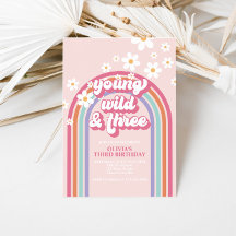 Retro Rainbow Young Wild Tre Inbjudan