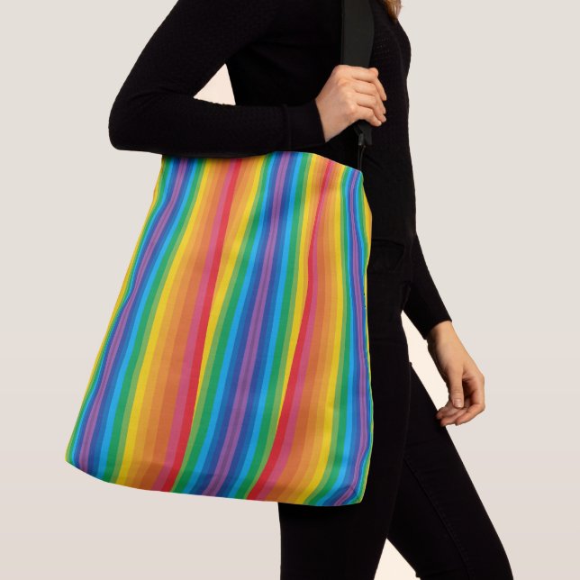 Retro Rainbows Crossbody Bag (2 storlekar) Axelväska (Närbild)