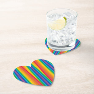 Retro Rainbows Pappra Underlägg Papper