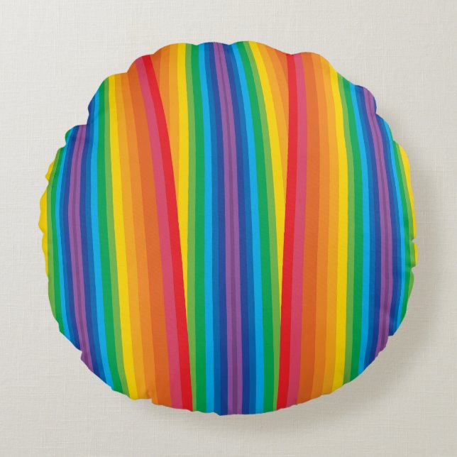 Retro Rainbows Round Pillow Rund Kudde (Framsidan)