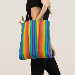 Retro Rainbows Shoulder Tote (2 storlekar) Tygkasse