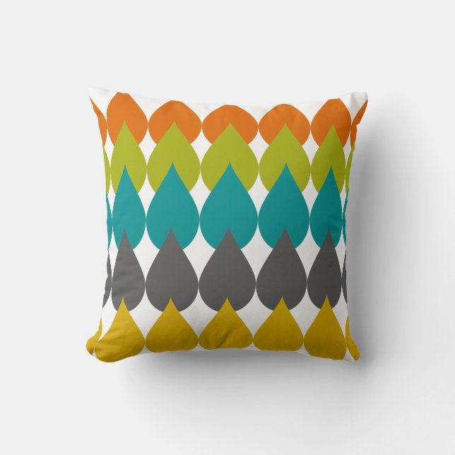 Retro Raindrops2 Kudde (Framsida)