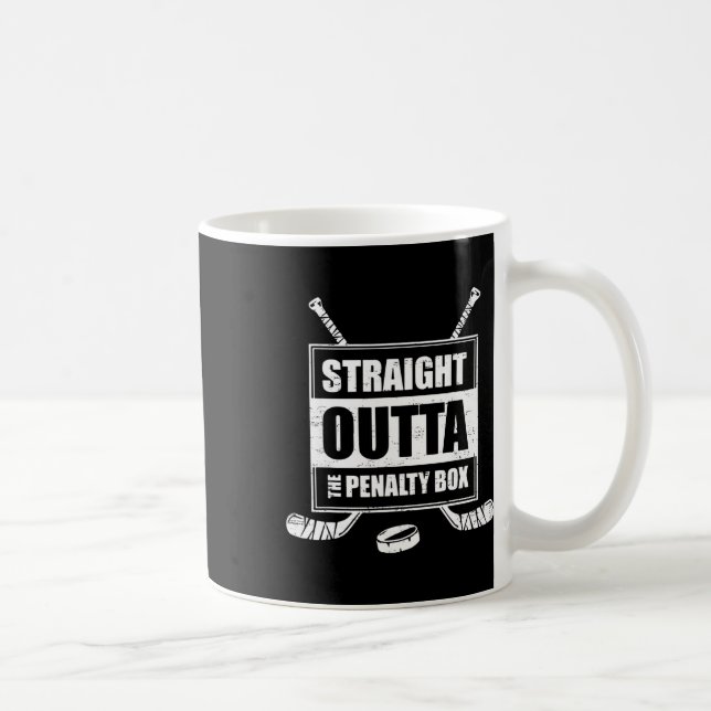 Retro Raka Ut Ur Straffboxen Rolig Hockey Kaffemugg (Höger)