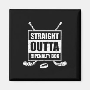 Retro Raka Ut Ur Straffboxen Rolig Hockey Magnet
