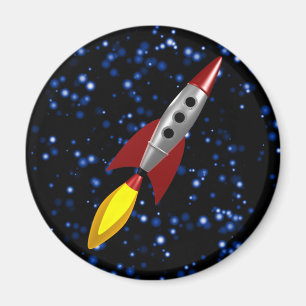 Retro raket 3d magnet