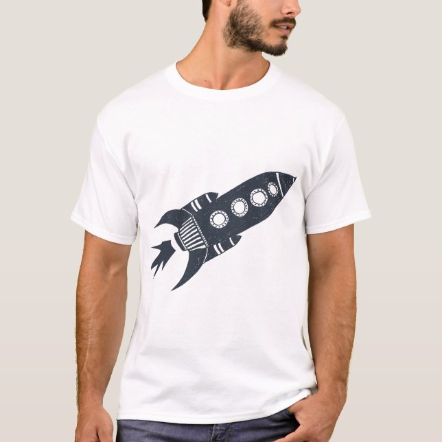 Retro raketfartyg t shirt (Framsida)