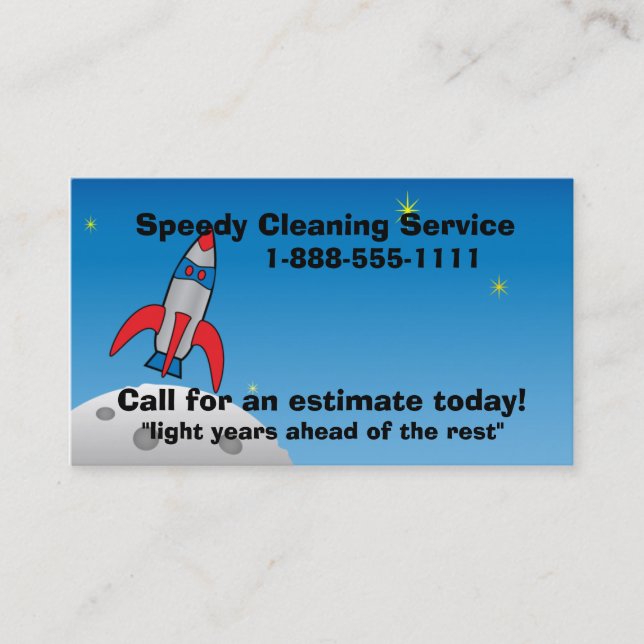 Retro raketfrakt visitkort (Framsida)