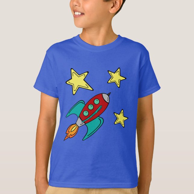 retro raketfraktt-skjorta tee (Framsida)