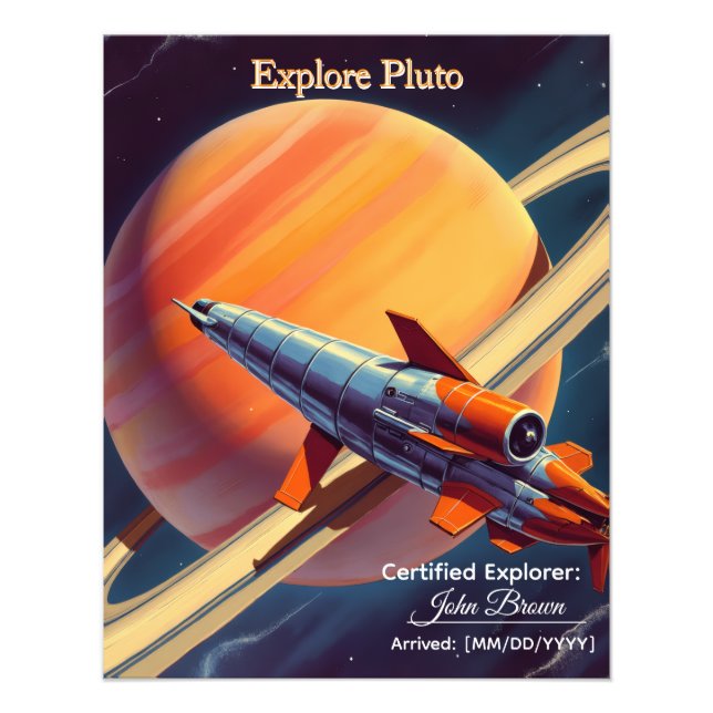 Retro raketuppskjutningsaffisch - Vintage Space Ag Fototryck (Framsidan)