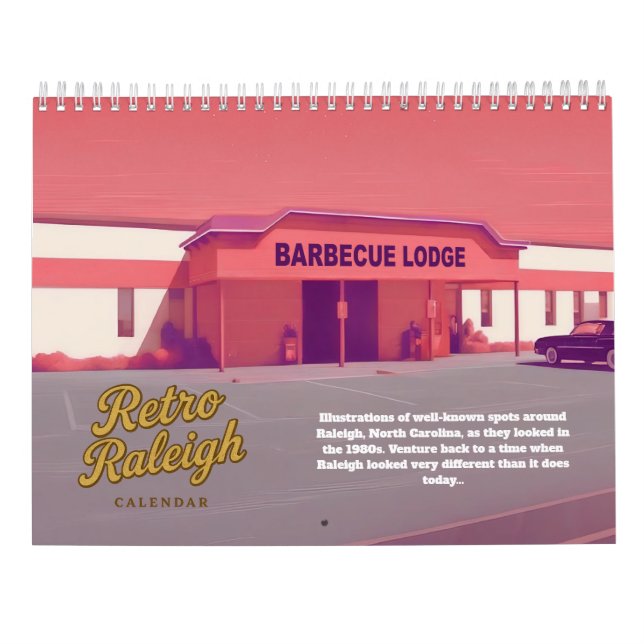 Retro Raleigh NC-kalender Kalender (Baksida)