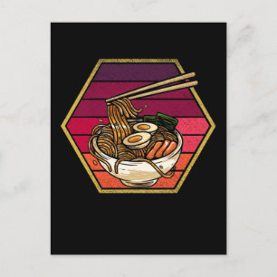 Retro Ramen Bowl Anime Japanese Noodles Bowl Otaku Vykort