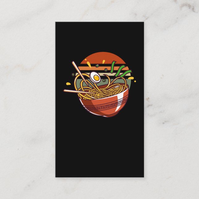 Retro Ramen Bowl med japanska noodlar av Chopstick Visitkort (Framsida)