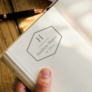 Retro rammodern monogram Ex Libris-bok Stämpel
