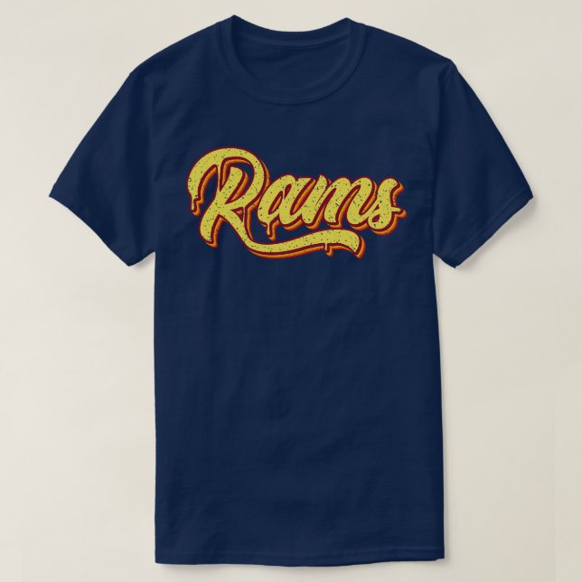 Retro Rams Typografi T Shirt (Design framsida)