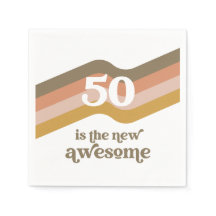 Retro Rand 50:e Födelsedagsfesten Napkins