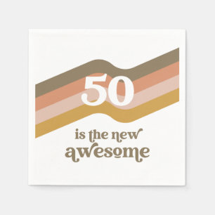 Retro Rand 50:e Födelsedagsfesten Napkins Pappersservett