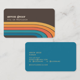 Retro Rand 70:s 80:e Orange Brown Teal Visitkort