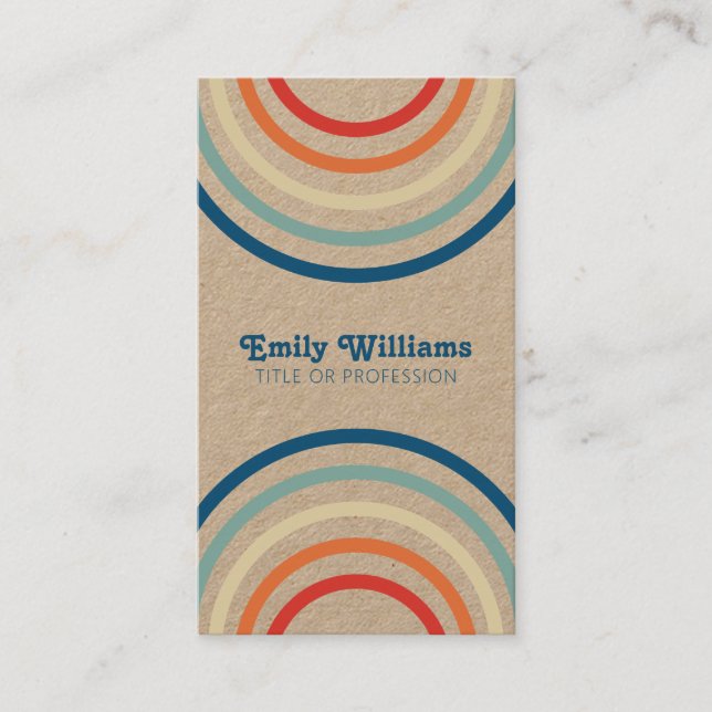 Retro Rand 70s 80s Kraft Visitkort (Framsida)