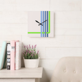 Retro Rand Abstrakt design Fyrkantig Klocka