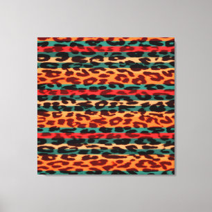 Retro Rand Animal Print Päls of Leopard Canvastryck