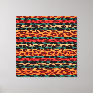 Retro Rand Animal Print Päls of Leopard Canvastryck