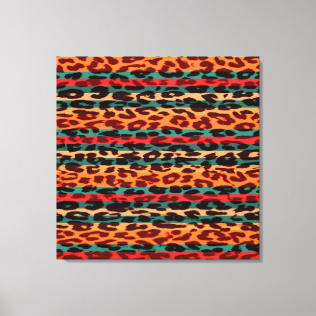Retro Rand Animal Print Päls of Leopard Canvastryck (Framsida)