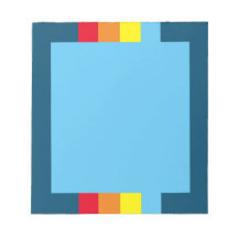 Retro Rand-Anteckningsblock (marinblå multipelfärg