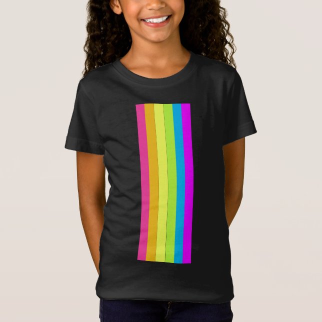 Retro Rand Child's T-Shirt (Black & Neon Multi) (Framsida)