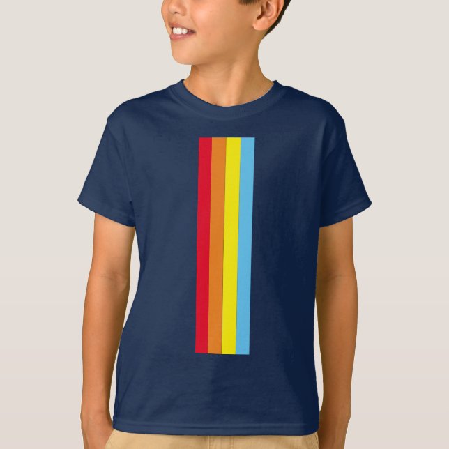 Retro Rand Child's T-Shirt (Navy Blue Multi) (Framsida)