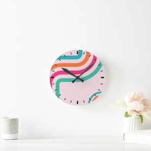 Retro Rand Decor på 70-talet Rund Klocka