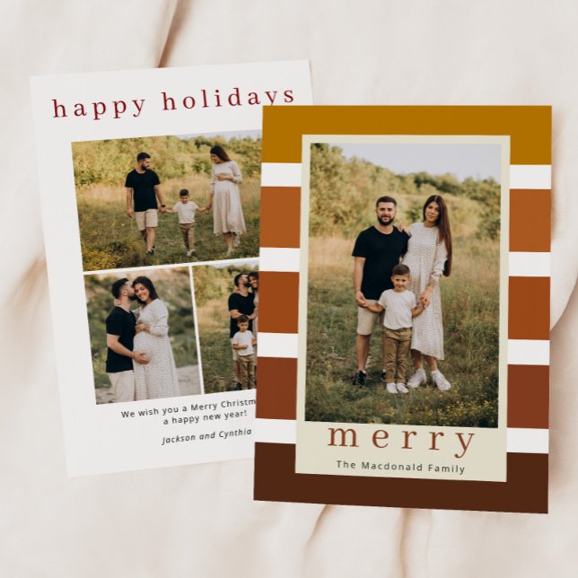 Retro Rand Family jul 4 Photo Julkort (Skapare uppladdad)