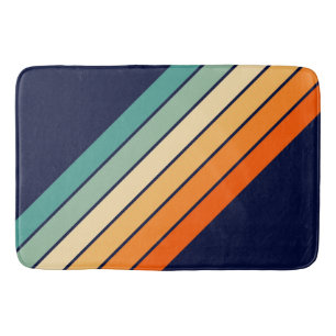 Retro Rand färgfull 70s 80s-design med stripe Badrumsmatta