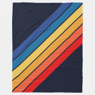 Retro Rand färgfull 70s 80s-design med stripe Fleecefilt