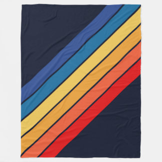 Retro Rand färgfull 70s 80s-design med stripe Fleecefilt