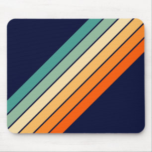 Retro Rand färgfull 70s 80s-design med stripe Musmatta
