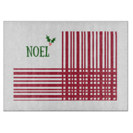 Retro rand för pläd för julNoel järnek