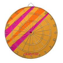 Retro Rand Girly Monogram Rosa Orange Mustard