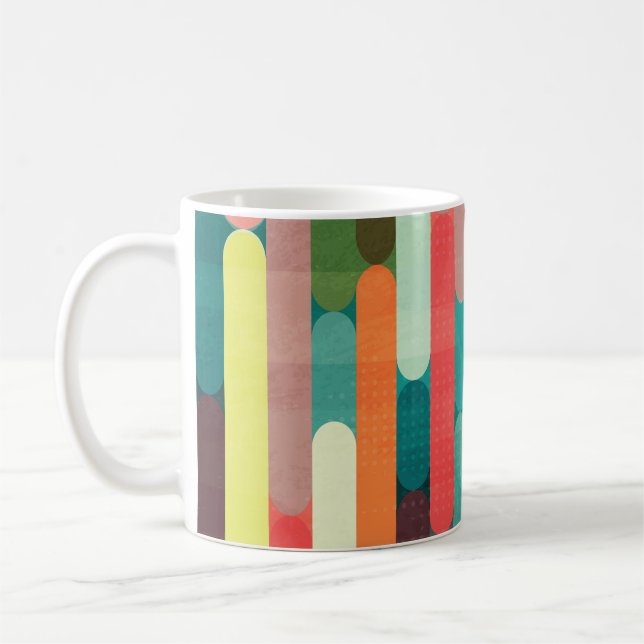 Retro rand: grymt, sömlöst mönster. kaffemugg (Vänster)