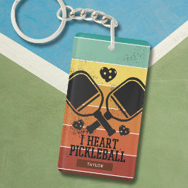 Retro Rand I Heart Pickleball-eget namn