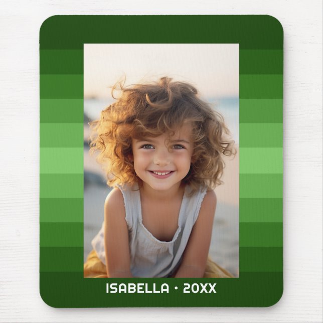 Retro Rand - Jul Grönt - Enkelt foto Musmatta (Framsidan)