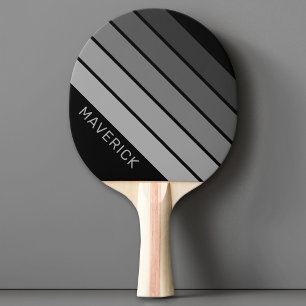 Retro Rand Mönster Black Grått vintage-vibe Pingisracket