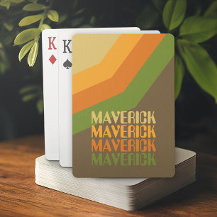 Retro Rand Mönster Earthy Färg Upprepande Namn Casinokort