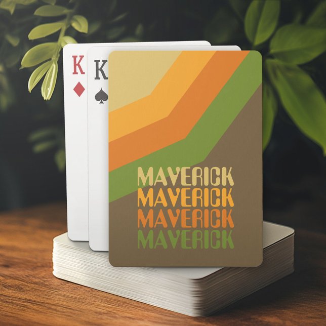 Retro Rand Mönster Earthy Färg Upprepande Namn Casinokort (Custom Playing Cards)