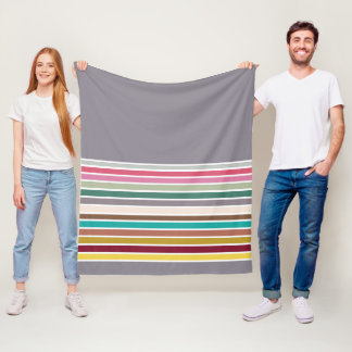 Retro Rand Mönster Fleece Blanket
